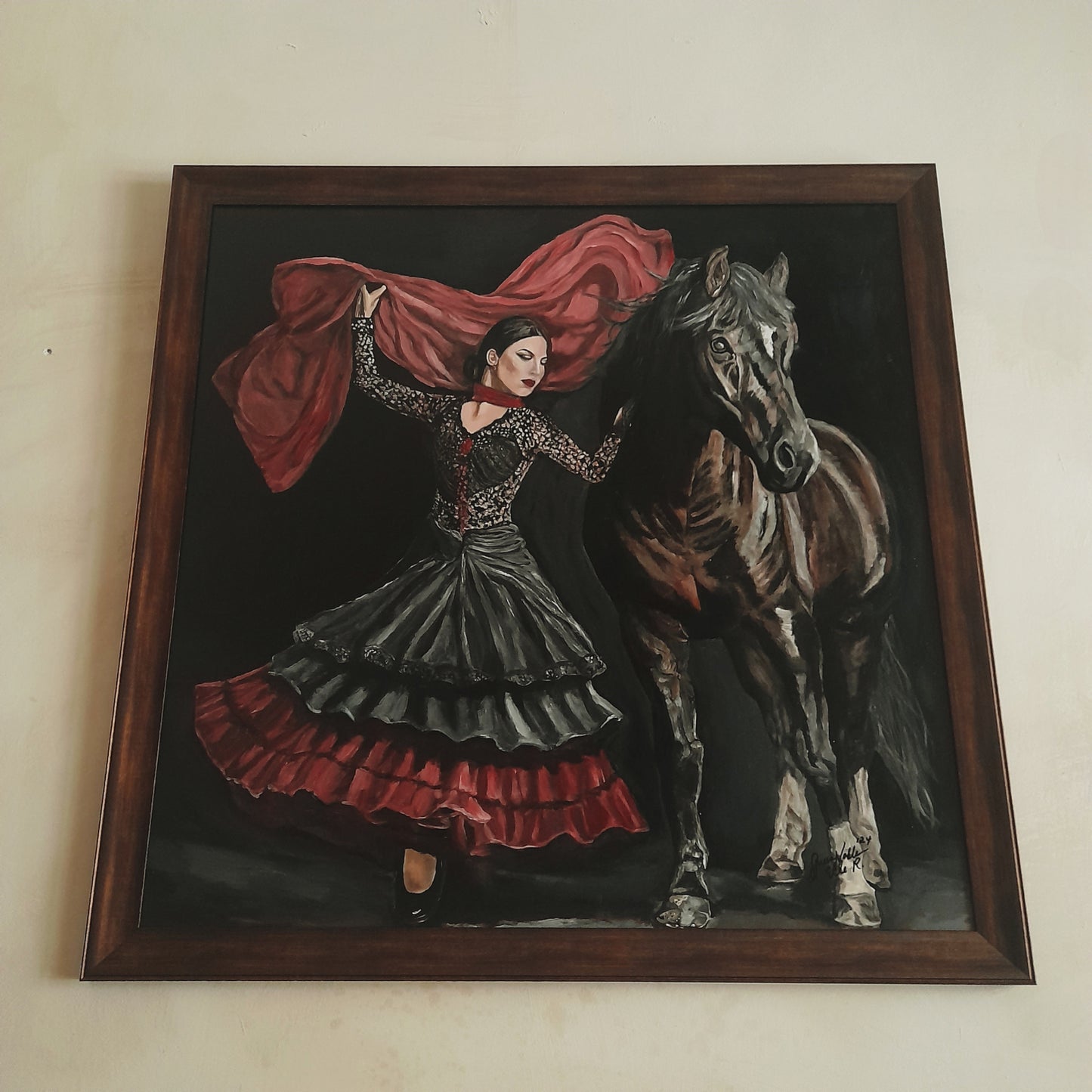 Flamenco Dancer With Horse Original Painting One Of A Kind Art