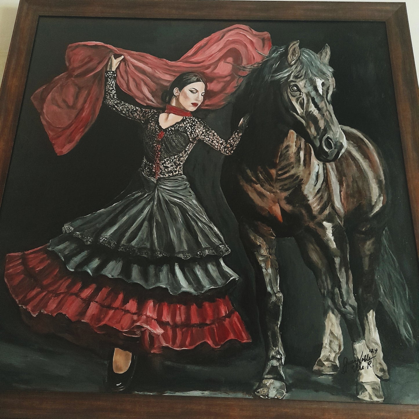 Flamenco Dancer With Horse Original Painting One Of A Kind Art