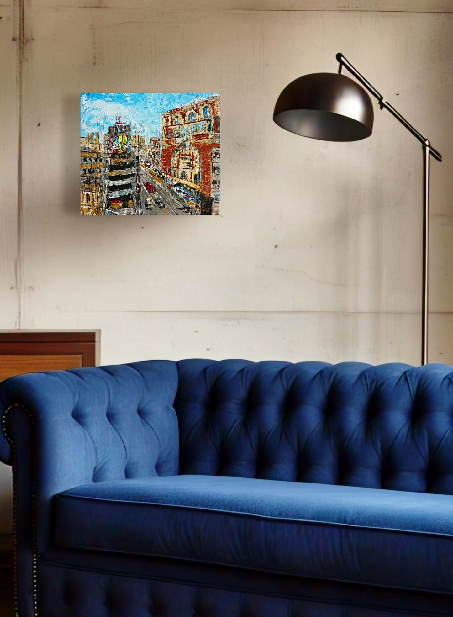 A Fast Phase In Madrid Textured Original Painting Cityscape Contemporary Art