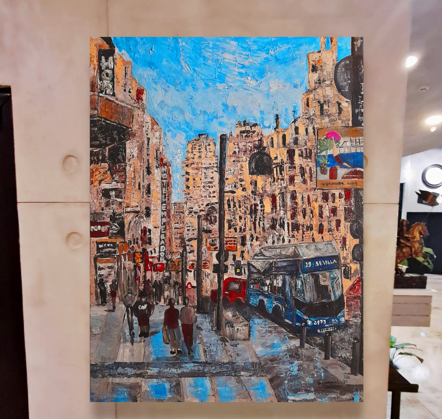 The Gran Vía Bus To Sevilla Contemporary Expressionism Original Painting