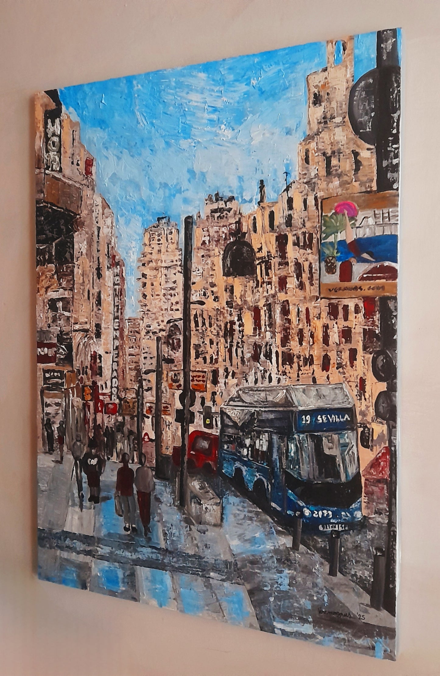The Gran Vía Bus To Sevilla Contemporary Expressionism Original Painting