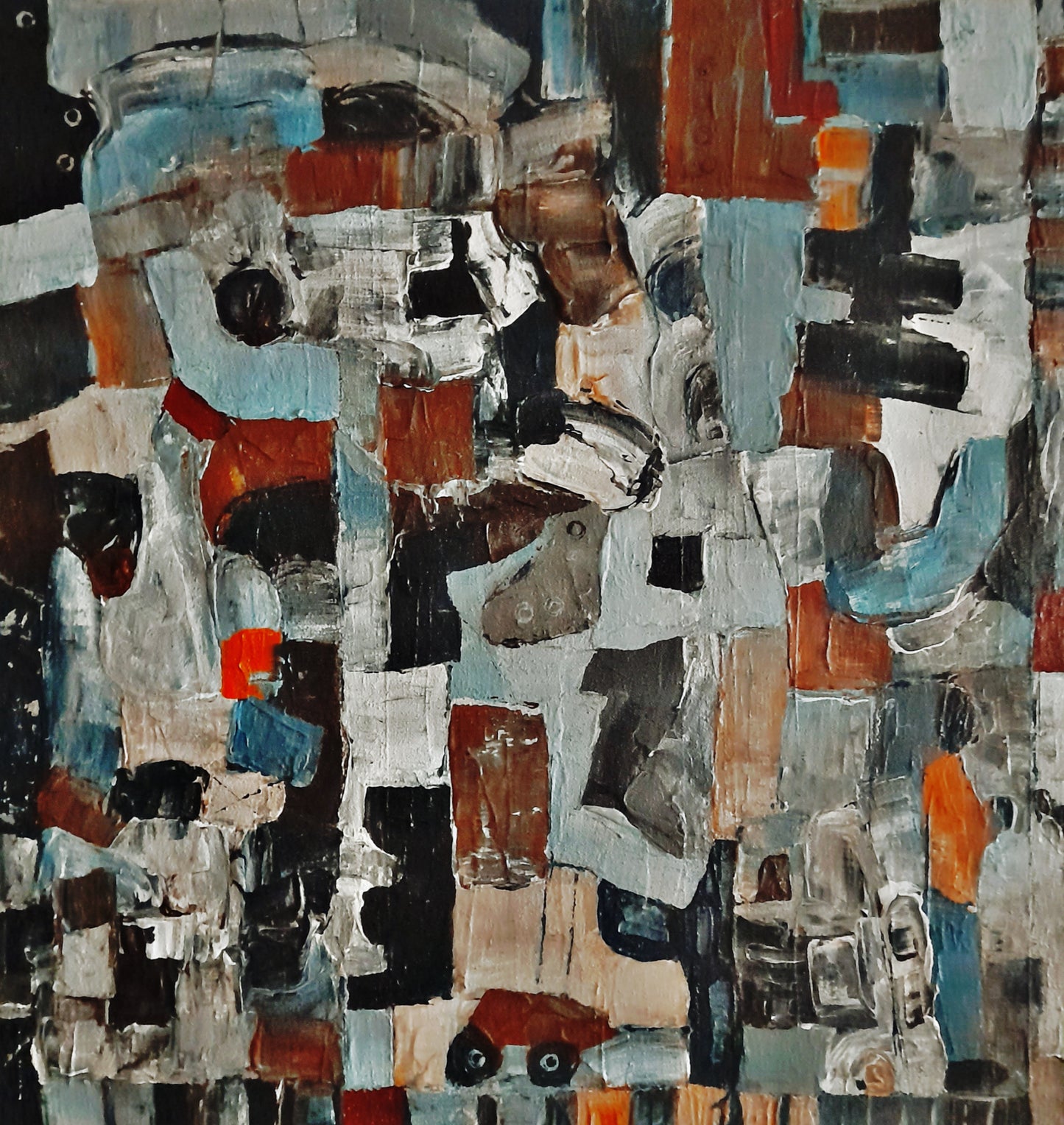 The 9 to 5 Chronicles By Vercmagnus 3 feet Original Painting Impasto Maximalist Textured Abstract