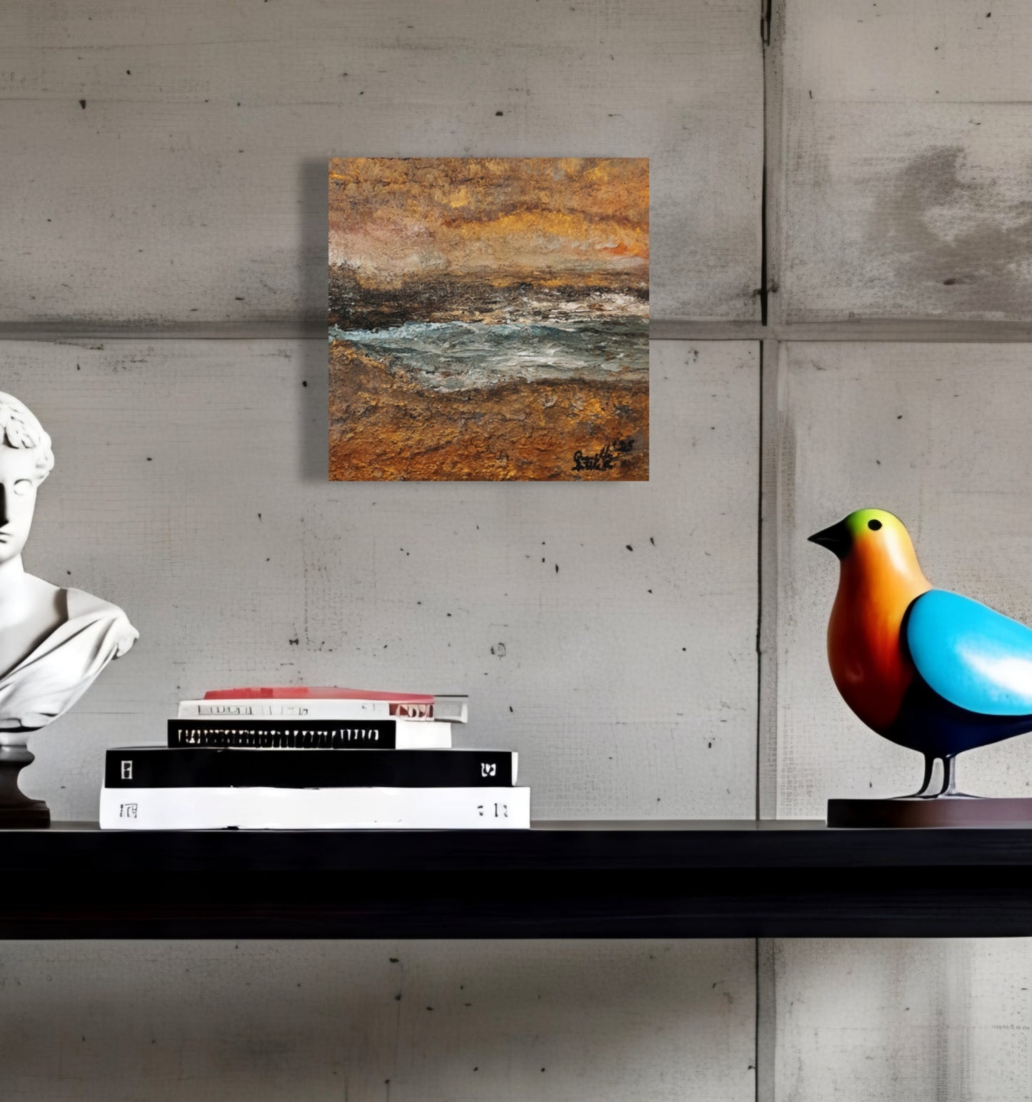 2in1 Sculpture Painting Textured Rustic Original Abstract Art There Is Rest