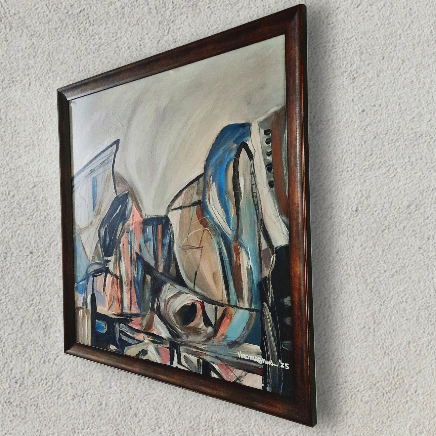 Framed Original Painting Contemporary Abstract Expressionism Art By Vercmagnus