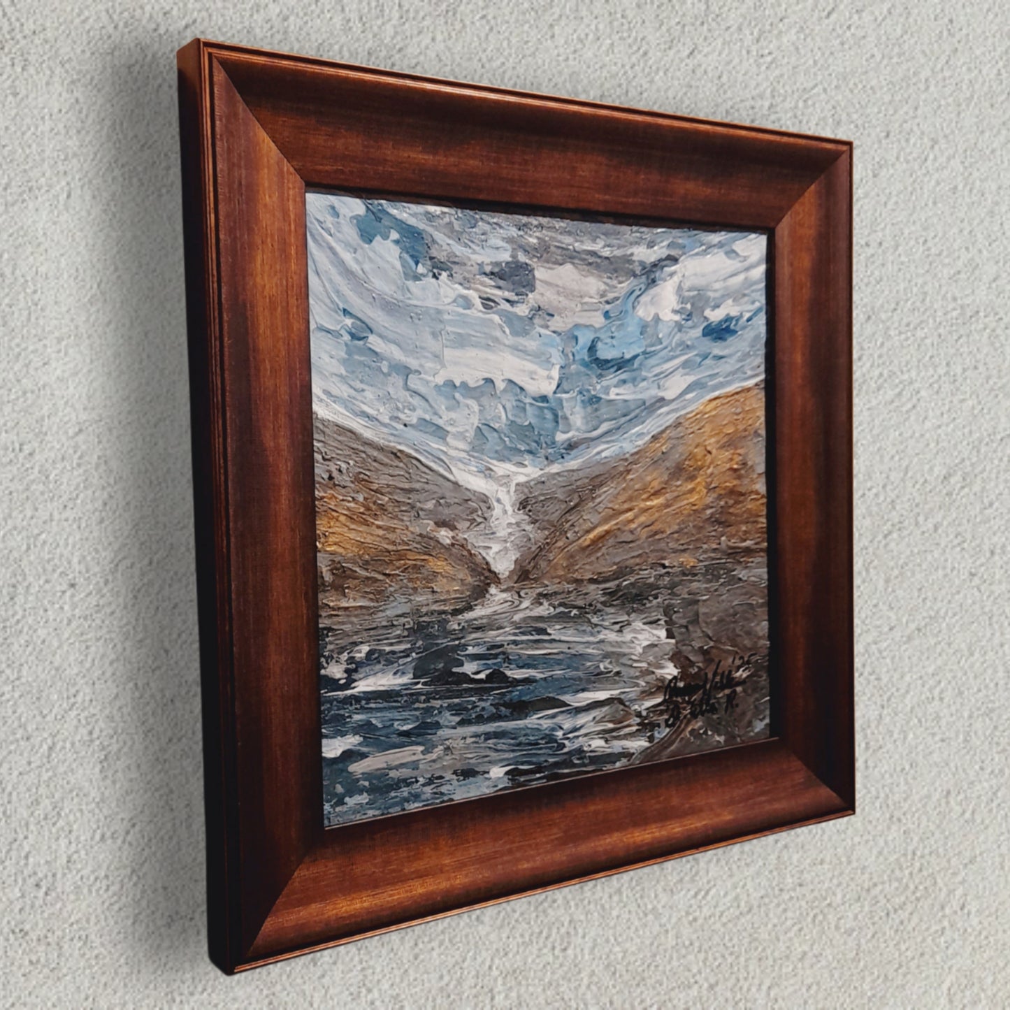 Framed Original Painting Textured Abstract Sea Acrylic Art Expressionism