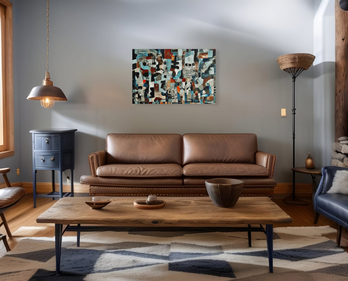 The 9 to 5 Chronicles By Vercmagnus 3 feet Original Painting Impasto Maximalist Textured Abstract