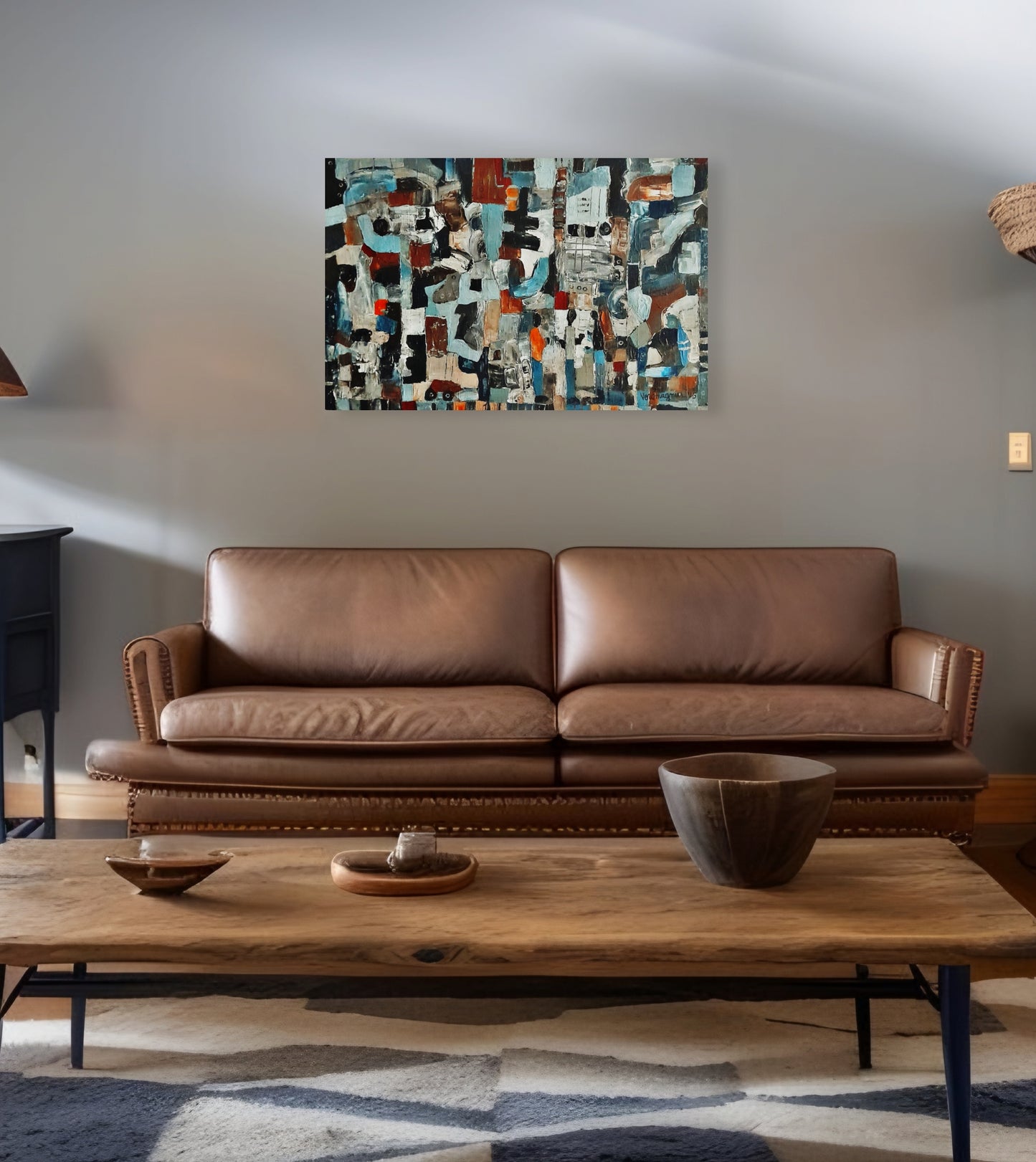The 9 to 5 Chronicles By Vercmagnus 3 feet Original Painting Impasto Maximalist Textured Abstract