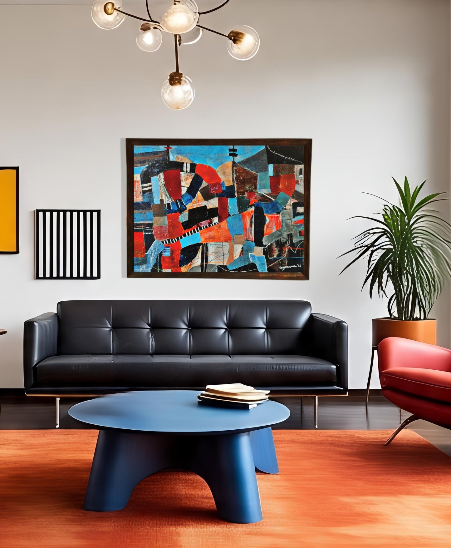 Framed Geometric Abstract - Original Painting By Vercmagnus It's Going Up