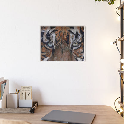 Majestic Tiger Poster with Wooden Frame, Animal Wall Art By QueenNoble