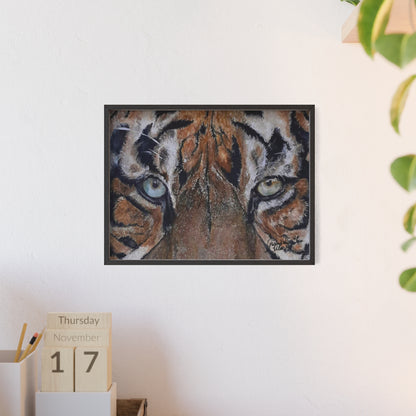 Majestic Tiger Poster with Wooden Frame, Animal Wall Art By QueenNoble