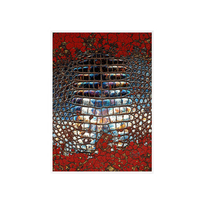 Red Crocodile Style Wall Art Stylish Wooden Frame Poster By QueenNoble
