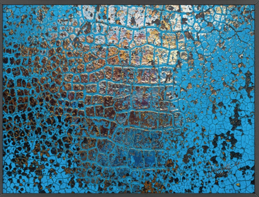 Gallery-Ready Blue Croco Abstract Framed Poster – Modern Wall Art for Home & Office