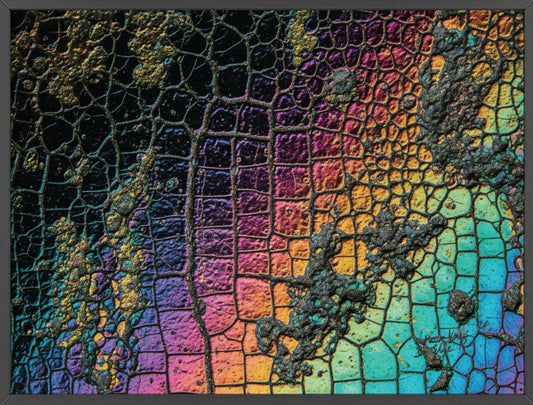 Rainbow Textured Art Poster with Wooden Frame Wall Art By QueenNoble