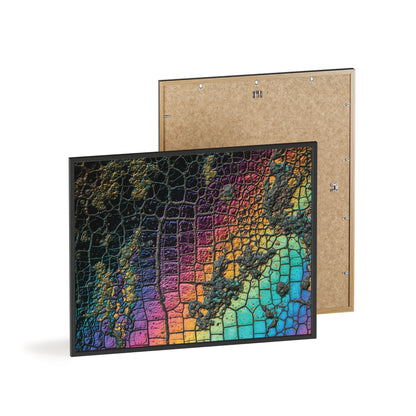 Rainbow Textured Art Poster with Wooden Frame Wall Art By QueenNoble