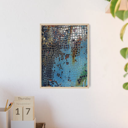 Poster with frame - Blue Cracking Crocodile Texture by QueenNoble