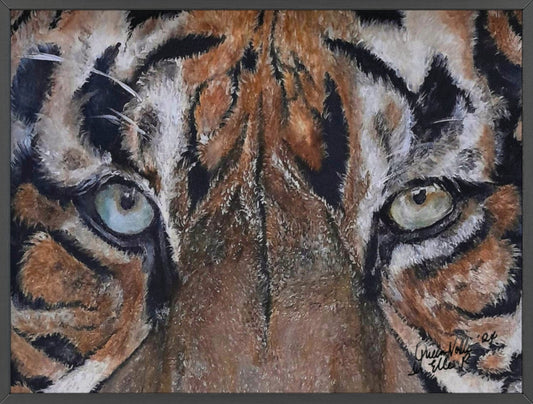 Majestic Tiger Poster with Wooden Frame, Animal Wall Art By QueenNoble