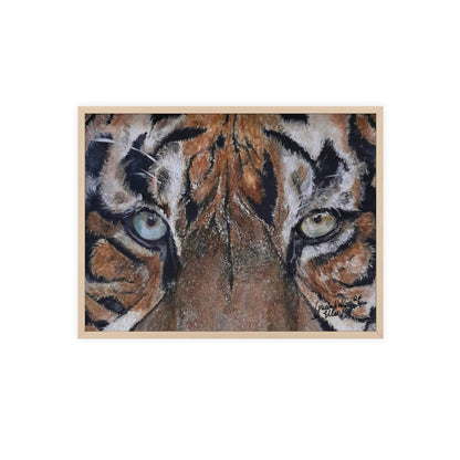 Majestic Tiger Poster with Wooden Frame, Animal Wall Art By QueenNoble