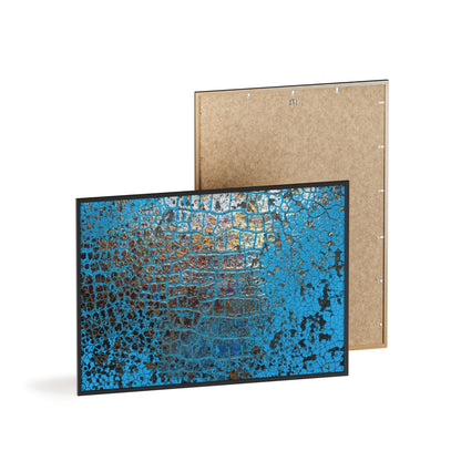 Gallery-Ready Blue Croco Abstract Framed Poster – Modern Wall Art for Home & Office