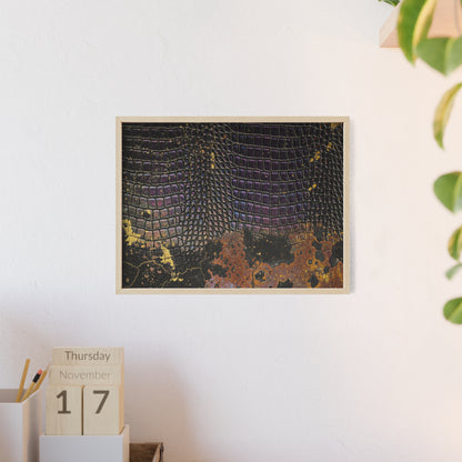 Purple Golden Crocodile Framed Poster Wall Art By QueenNoble