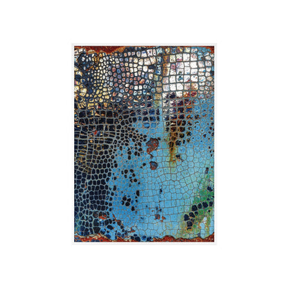 Poster with frame - Blue Cracking Crocodile Texture by QueenNoble
