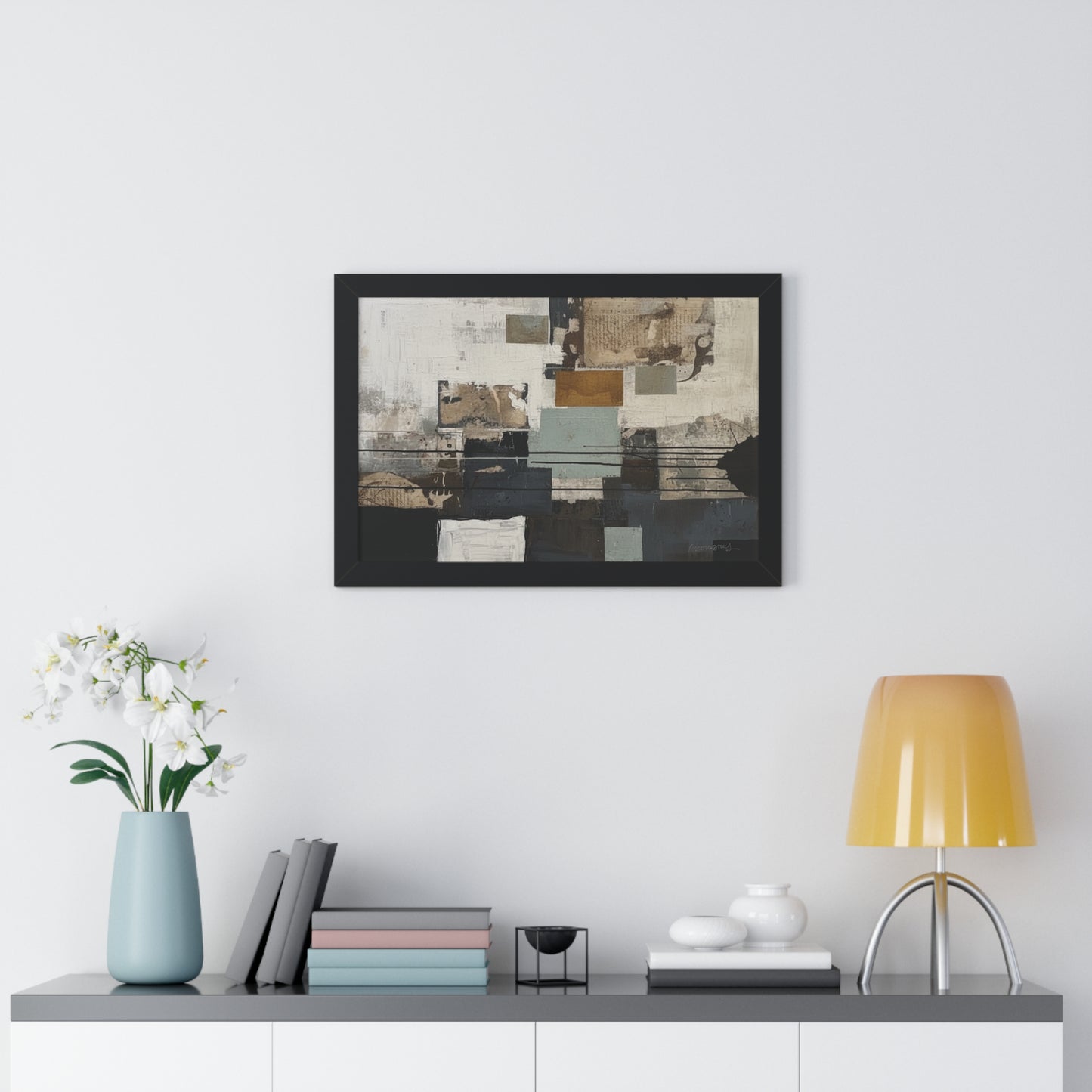 Modern Abstract Framed Poster, Minimalist Wall Art, By Vercmagnus