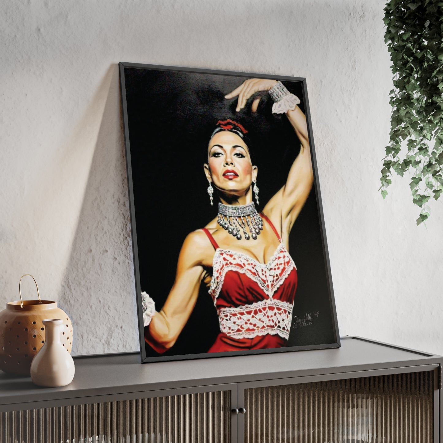 Flamenco Wall Art Framed Print, Dance Themed Decor By QueenNoble