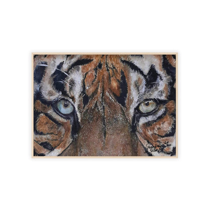 Majestic Tiger Poster with Wooden Frame, Animal Wall Art By QueenNoble