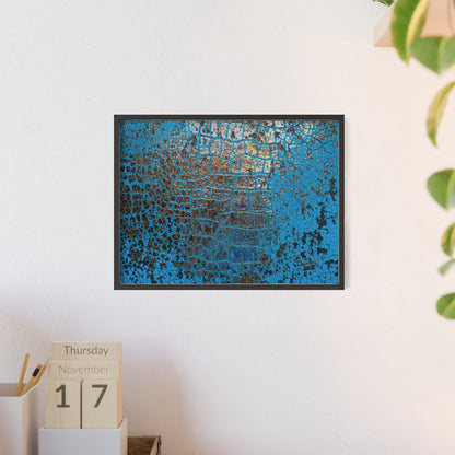 Gallery-Ready Blue Croco Abstract Framed Poster – Modern Wall Art for Home & Office