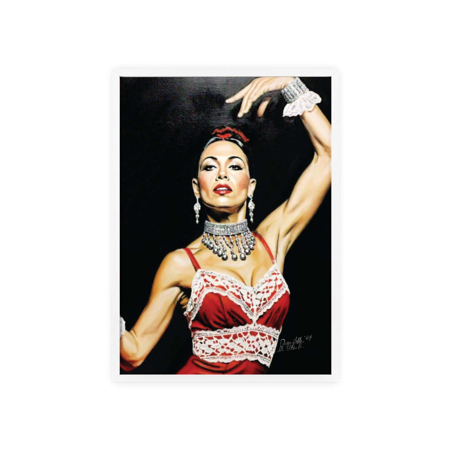 Flamenco Wall Art Framed Print, Dance Themed Decor By QueenNoble