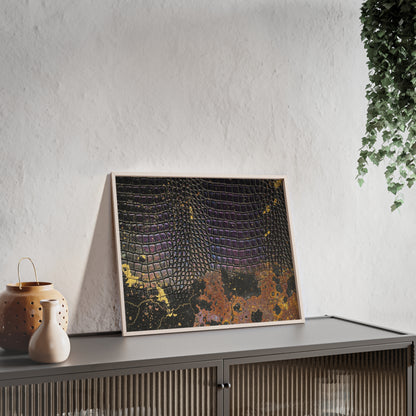 Purple Golden Crocodile Framed Poster Wall Art By QueenNoble