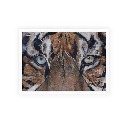 Majestic Tiger Poster with Wooden Frame, Animal Wall Art By QueenNoble
