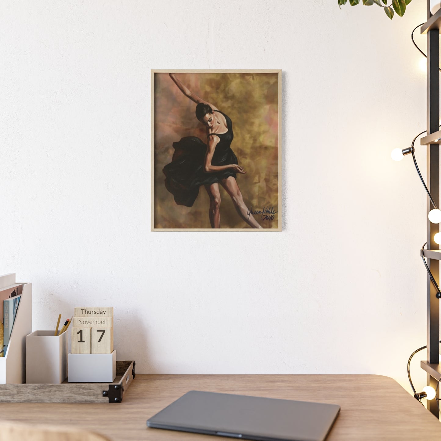 Elegant Ballet Poster with Wooden Frame, Wall Art By QueenNoble