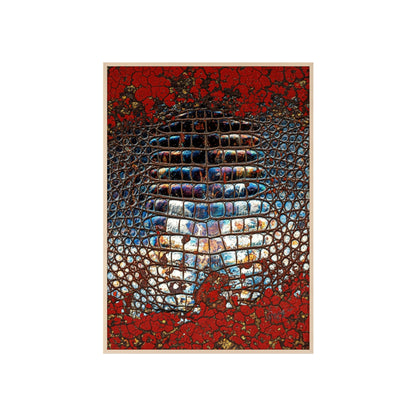Red Crocodile Style Wall Art Stylish Wooden Frame Poster By QueenNoble