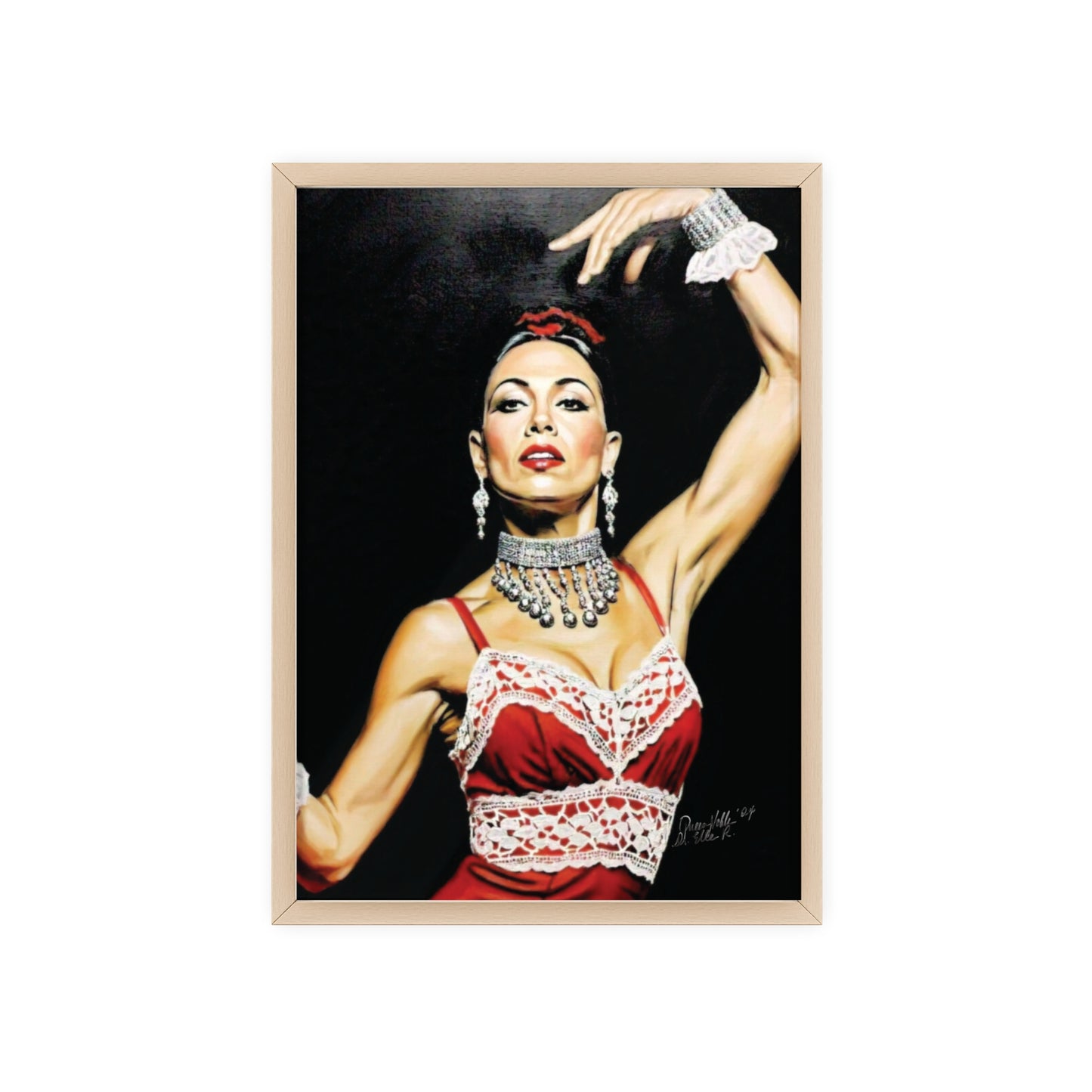 Flamenco Wall Art Framed Print, Dance Themed Decor By QueenNoble