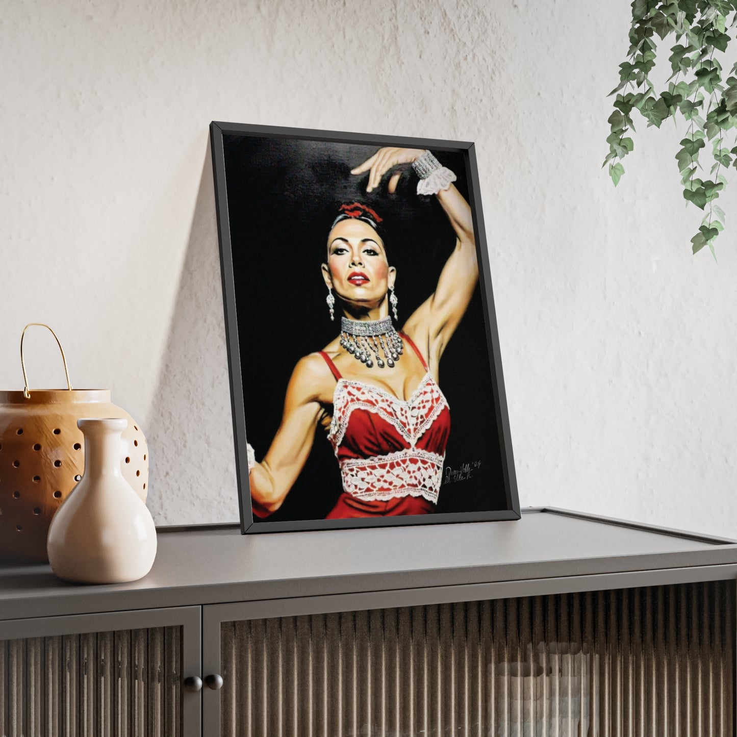Flamenco Wall Art Framed Print, Dance Themed Decor By QueenNoble