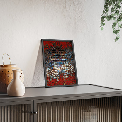 Red Crocodile Style Wall Art Stylish Wooden Frame Poster By QueenNoble