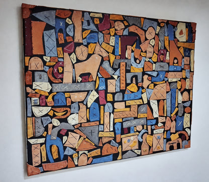 5 ft Genuine Leather Handmade Collage Wall Art The Traveler By Vercmagnus One Of A Kind Original Masterpiece