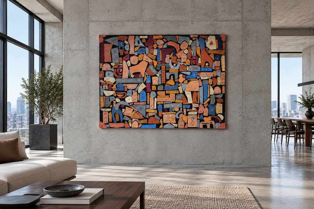 5 ft Genuine Leather Handmade Collage Wall Art The Traveler By Vercmagnus One Of A Kind Original Masterpiece