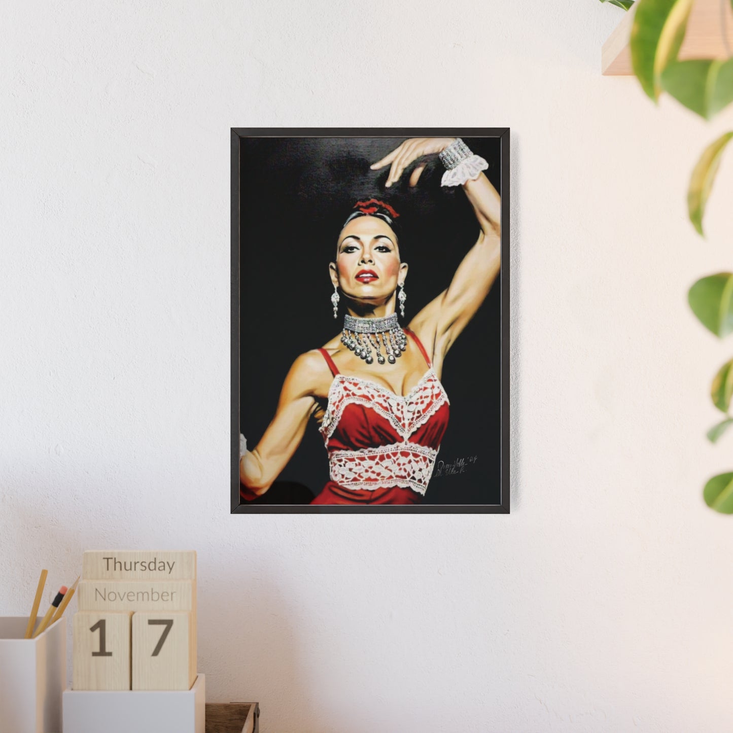 Flamenco Wall Art Framed Print, Dance Themed Decor By QueenNoble