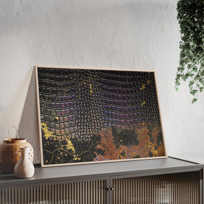 Purple Golden Crocodile Framed Poster Wall Art By QueenNoble