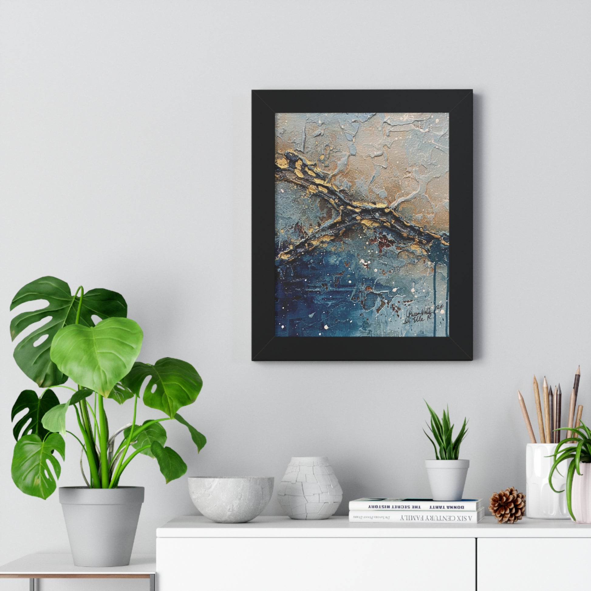 Abstract Framed Vertical Poster, Home Decor, Wall Art Framed Print By QueenNoble