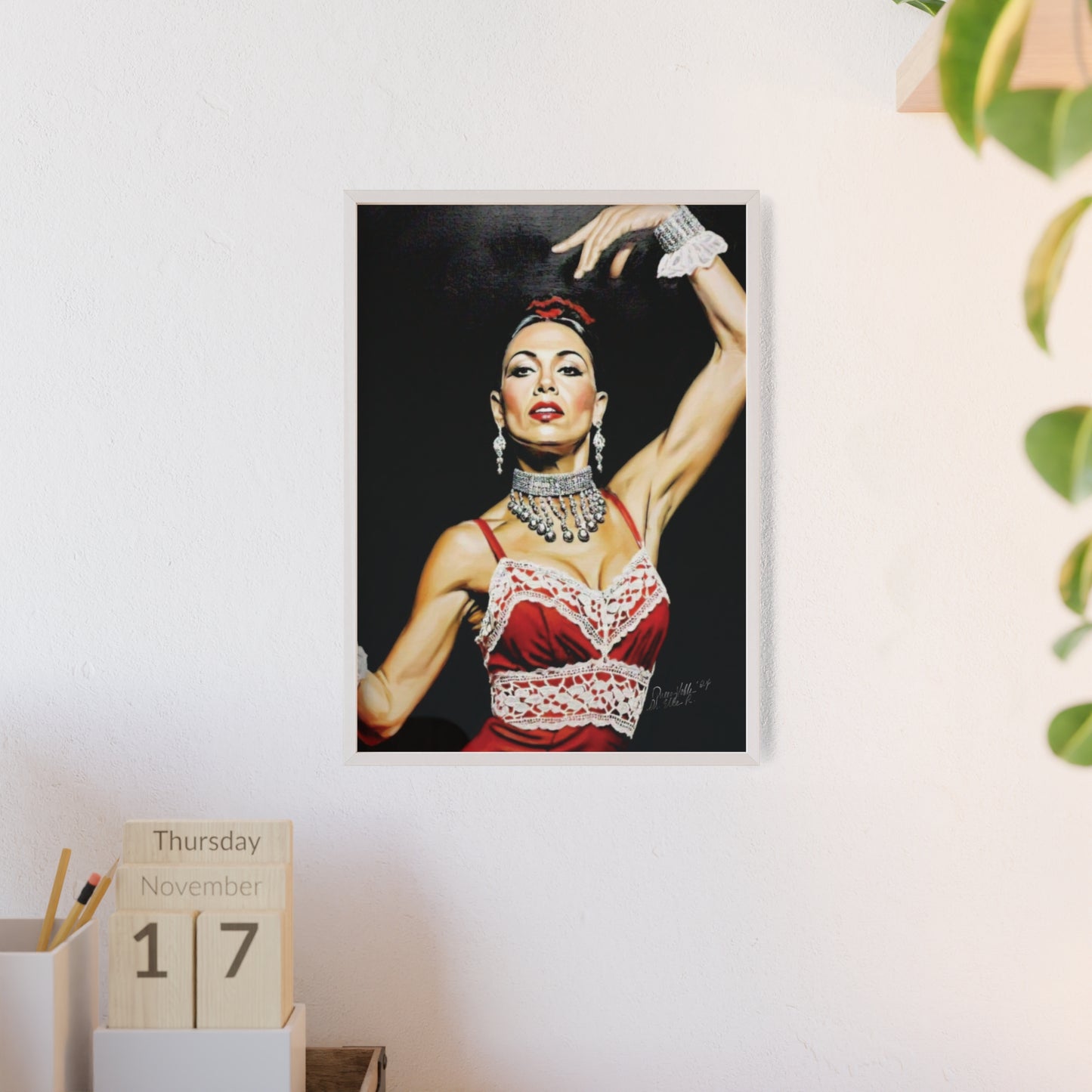 Flamenco Wall Art Framed Print, Dance Themed Decor By QueenNoble