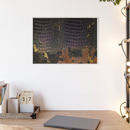 Purple Golden Crocodile Framed Poster Wall Art By QueenNoble