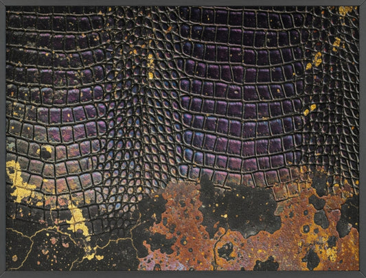 Purple Golden Crocodile Framed Poster Wall Art By QueenNoble