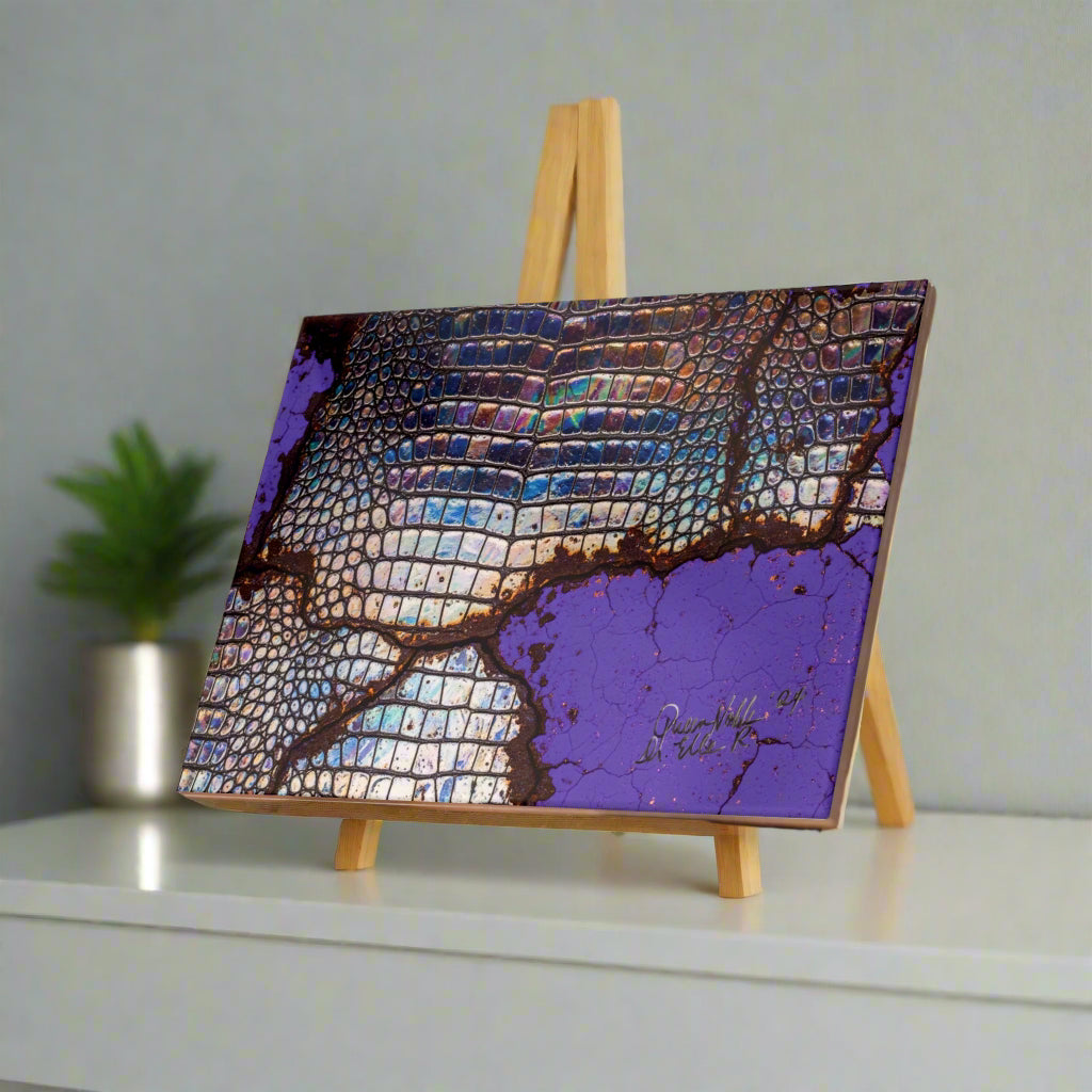 Vibrant Ceramic Photo Tile, Purple Croco By QueenNoble Collectible