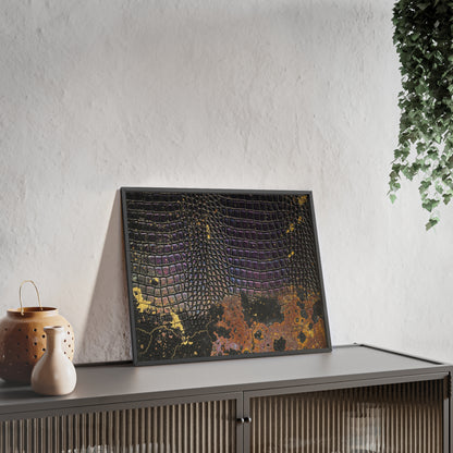 Purple Golden Crocodile Framed Poster Wall Art By QueenNoble