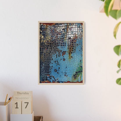 Poster with frame - Blue Cracking Crocodile Texture by QueenNoble