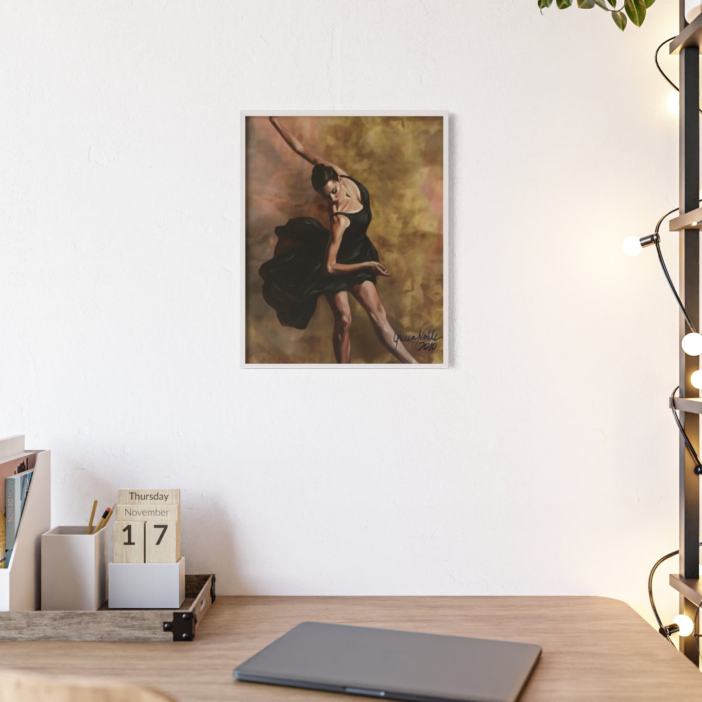 Elegant Ballet Poster with Wooden Frame, Wall Art By QueenNoble