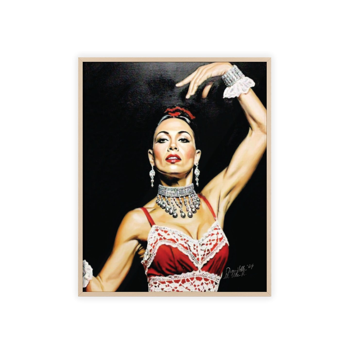 Flamenco Wall Art Framed Print, Dance Themed Decor By QueenNoble