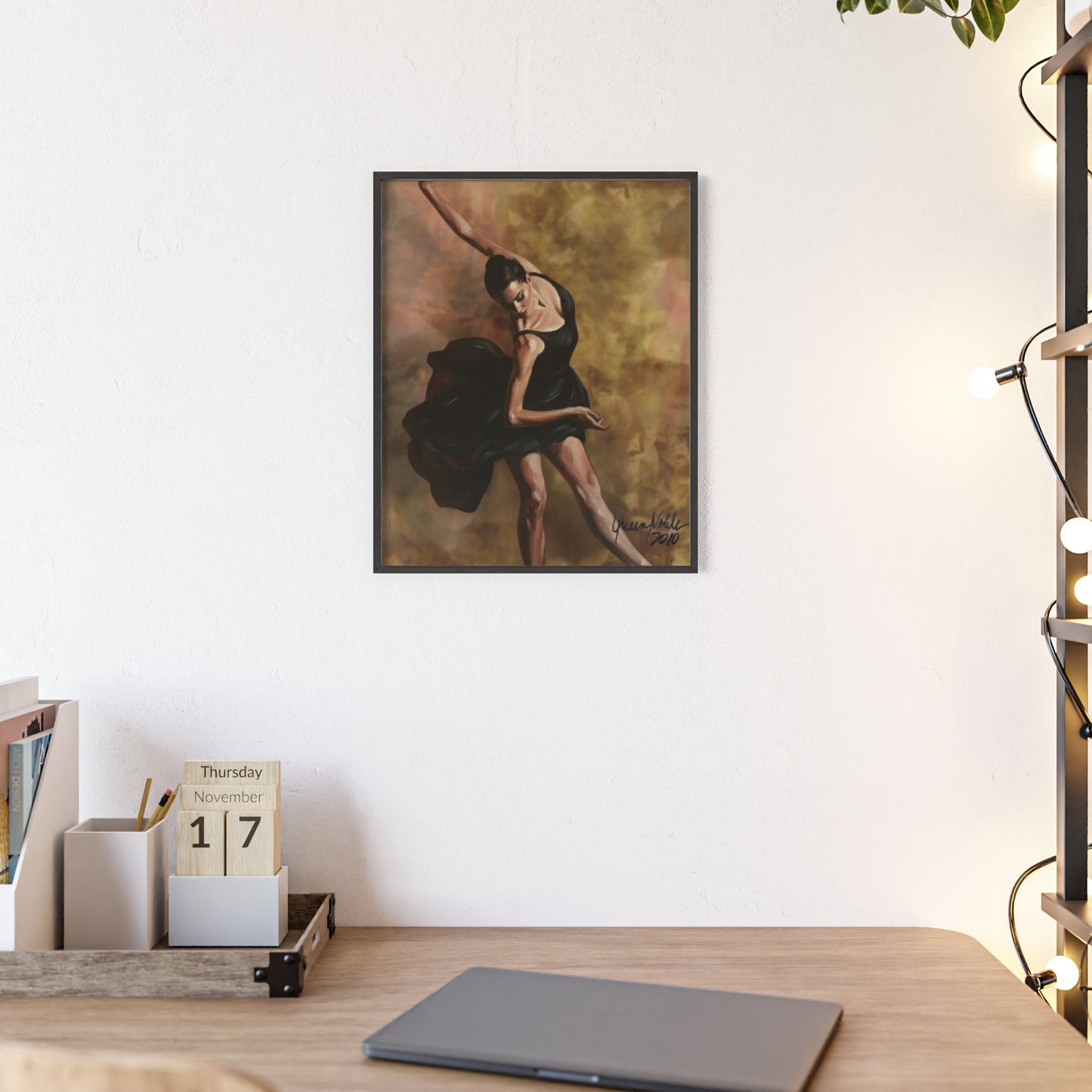 Elegant Ballet Poster with Wooden Frame, Wall Art By QueenNoble
